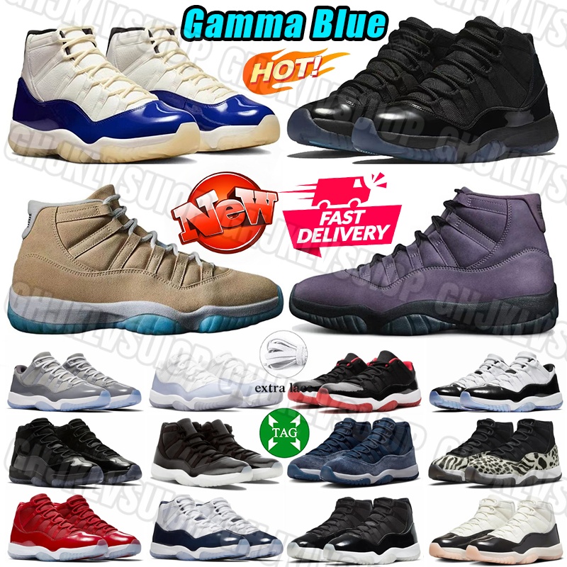 New Designer 11 11s Mens High Basketball Shoes Gamma Blue Leather rubber Cool Grey Cherry Pearl Outdoor Womens Sneakers Sports Trainers
