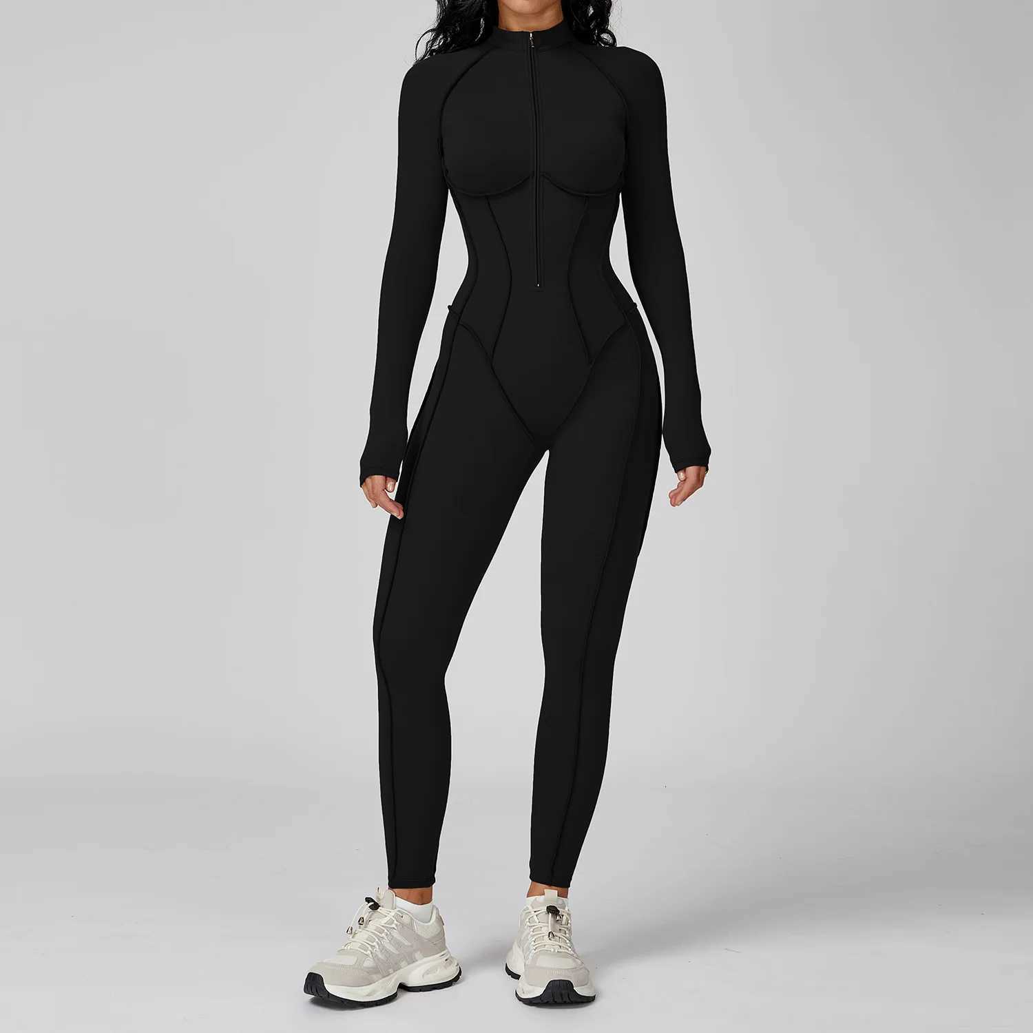 Women Sport Bodysuit Fitness Yoga Zipper Jumpsuit High Elasticity Outdoors Gym Tracksuits Workout Sports Sexy Jumpsuit Sportweart251219