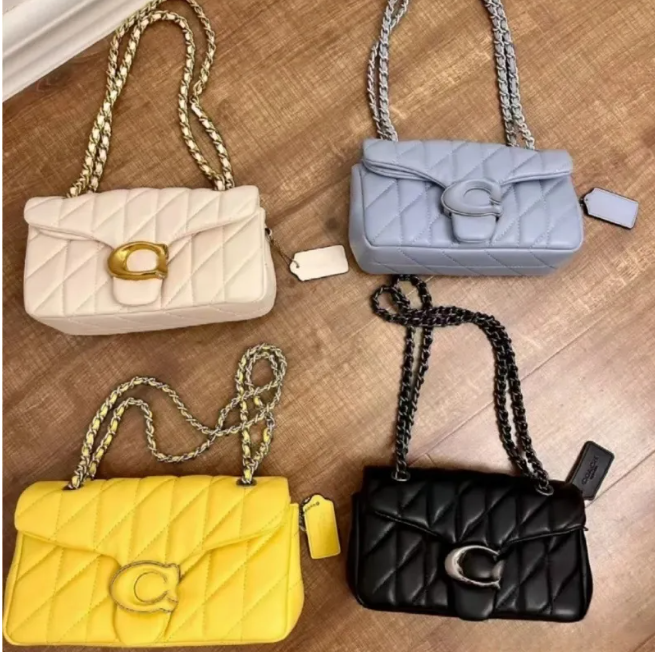 Coa New Tabby26 Lingge Wine God Bag Fashion Chain Shoulder Bag Versatile Handheld Crossarm Underarm square mini bag