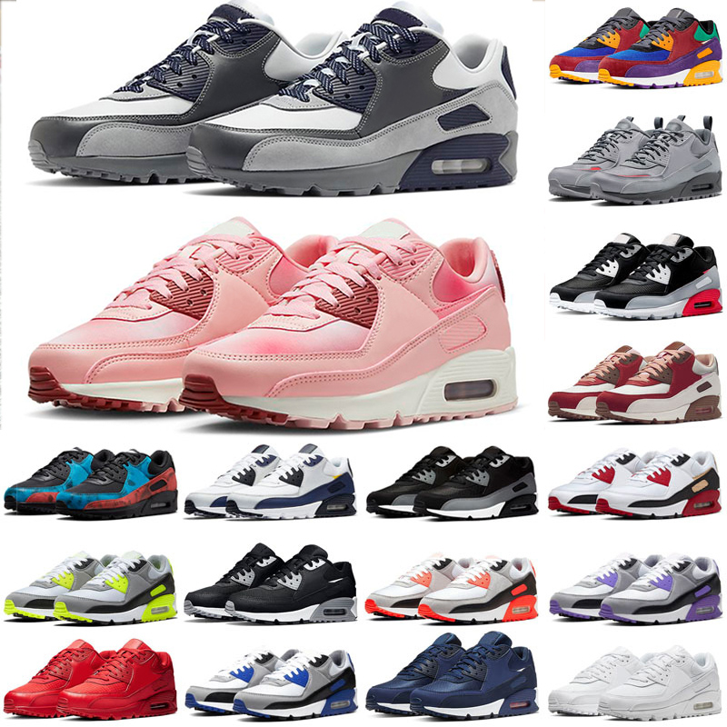 Classic 2026 Designer 90s Running shoes For Men Women Triple Black white Mesh Leather Trainer Breathable Cushion Surface Sneakers Sports Eur 36-45