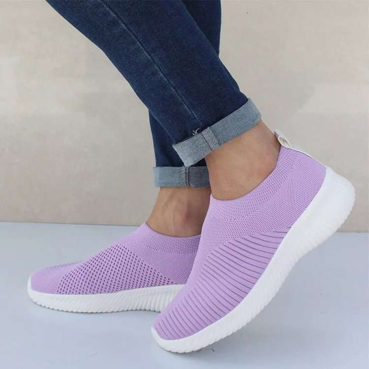 Flyknit Single New Breathable Lightweight Sneakers Summer Mesh Slip-On Casual Shoes - view 9
