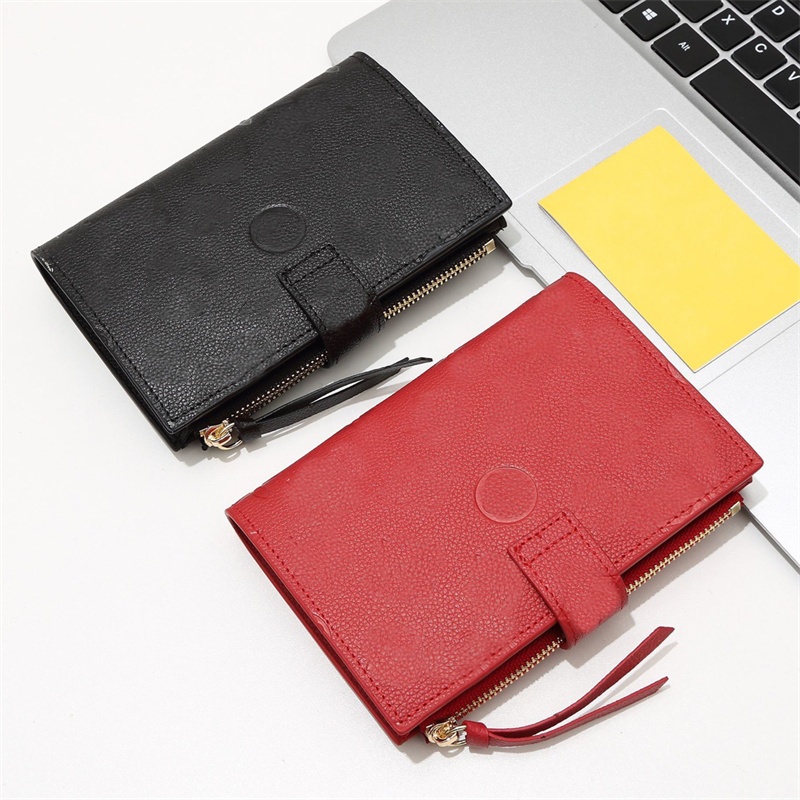 Women Men Purse Wallet Emboss Short Wallets Floral Designer Wallet Flower Card Holder Purses Genuine Leather
