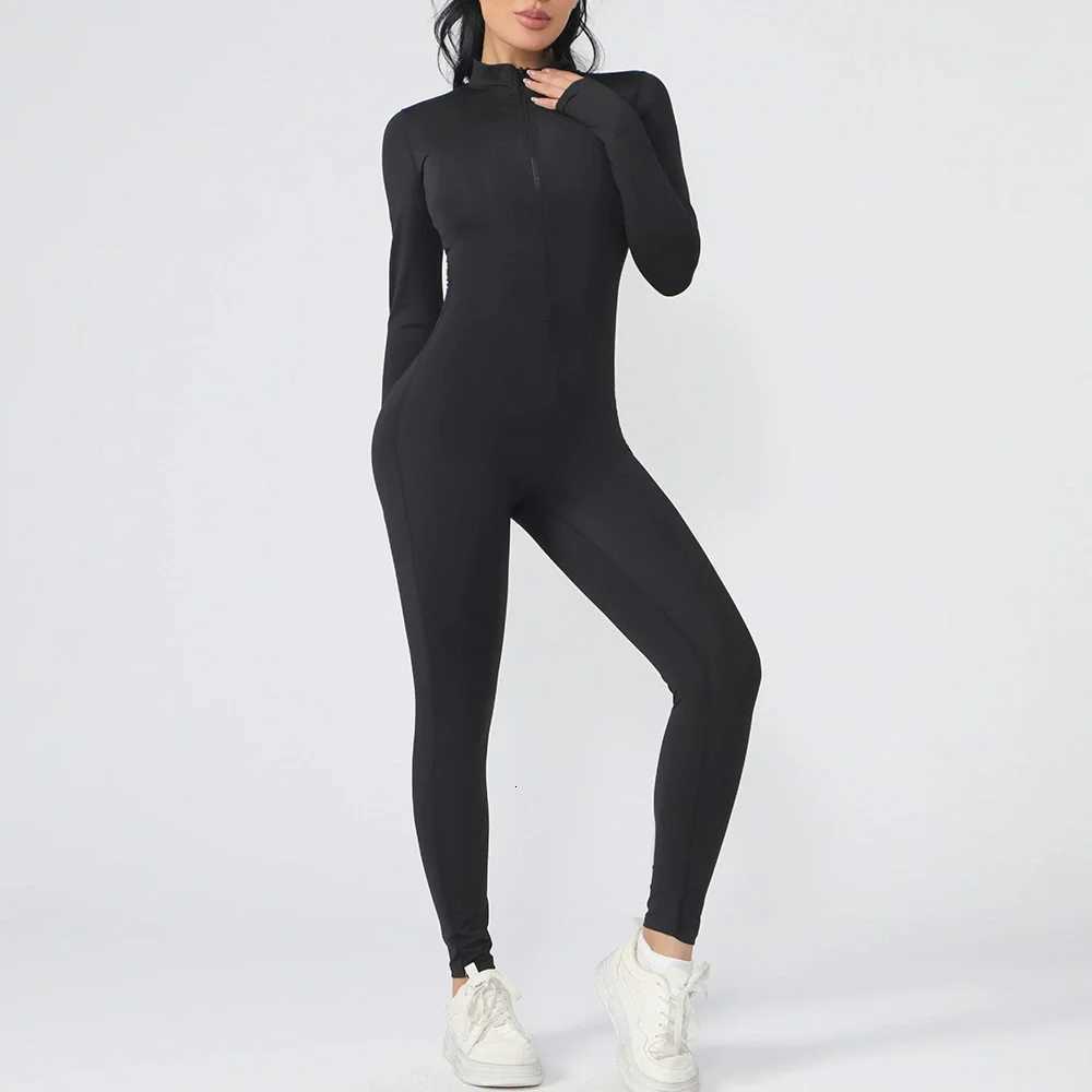 2025 Autumn Winter Long Sleeve Jumpsuits Women Overalls Fashion Zipper O Neck Sporty Rompers Ladies Casual Playsuitst251219
