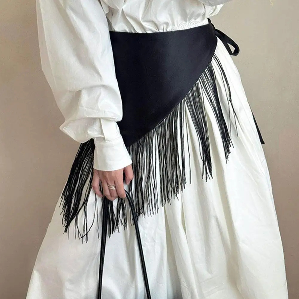 Wide Waist Belt Shirt Dress Belt Corset Belt Waistband Retro Tassel Women Fashion Triangle Tassel Coat Decor Accessories 251217