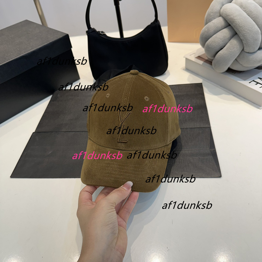 Corduroy hat Luxury designer classic Yletter baseball cap for men and women Black hat Saints Laurents ysl yslhat