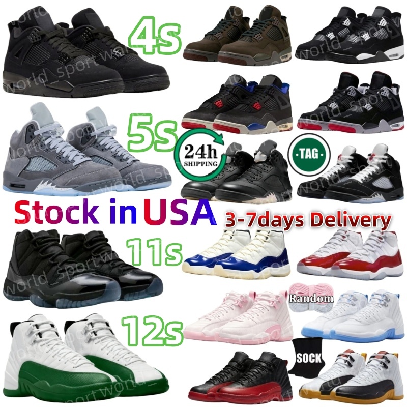 2026 Designer Men 4 Black Cat Mens Women Basketball Shoes 1s 4s 5S 11s 12s Bucks Gamma Blue Black Metalic Oreo Fire Red White Cement Thunder Taxi Sneaker Trainers Sport