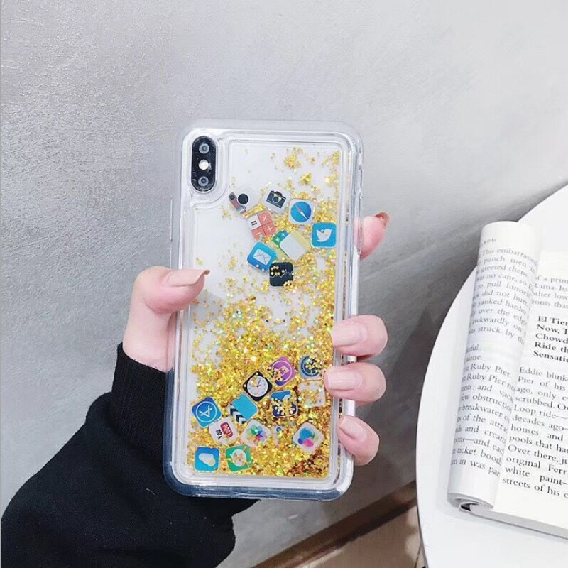 Compatible with Sand Apple 16/17 Pro Max Phone Case App Icon iPhone 15 Plus Flowing Liquid 14 Trendy