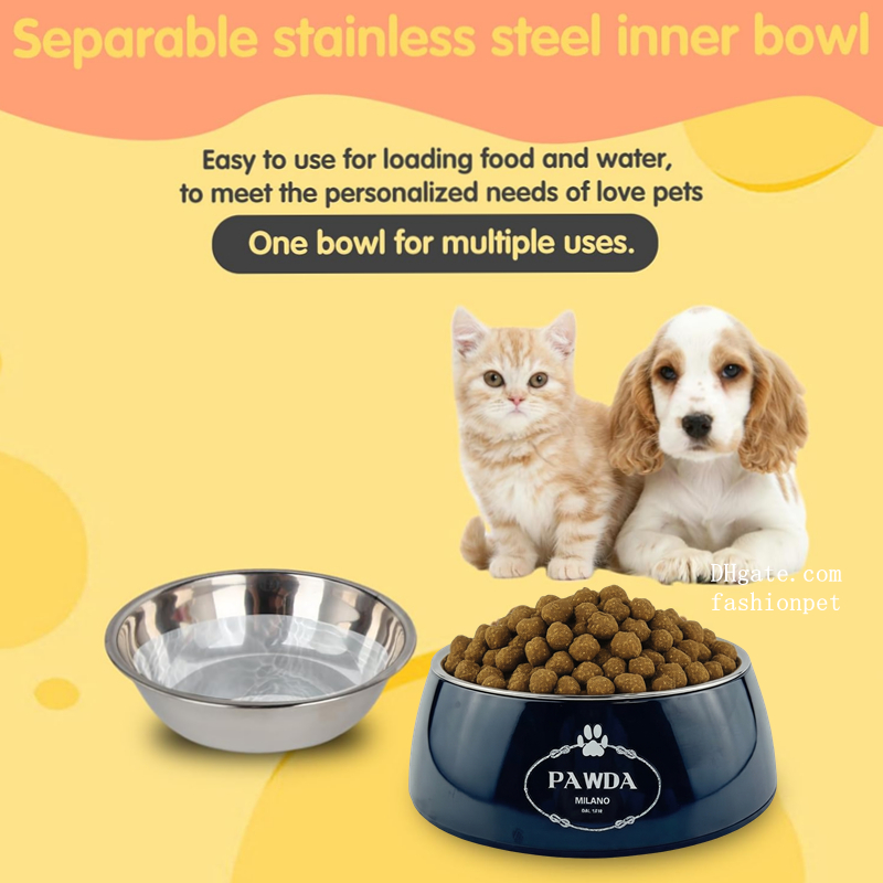 Designer Pet Bowls 2 in 1 Food Water Bowls Non Slip Skid Proof Heavy Duty Pets Cats Puppy Melamine Bowls for Feeding Drinking Small Medium Dogs Cats P - view 4