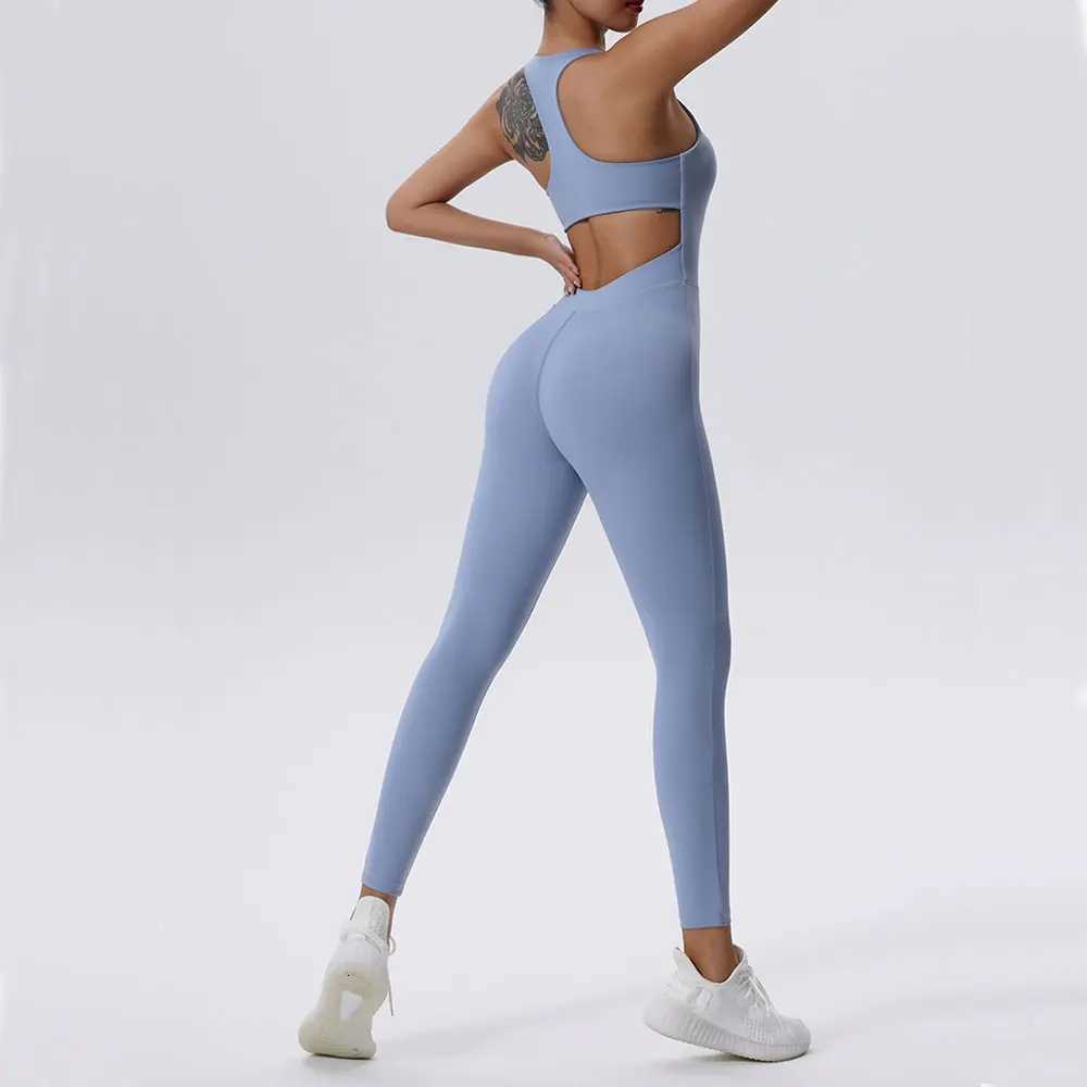 Womens Tracksuit Yoga Set Zipper Jumpsuits One Piece Fitness Sportswear Workout Rompers Sportswear Gym Set Workout Clothest251219