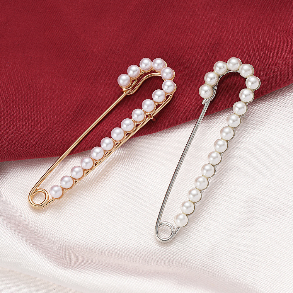 Brooch Clothing Decoration Pin Pants Waist Cinching Tool Waist Cinching Pin Pearl Buckle Pin Anti-Exposure Fixing Clothing Accessory