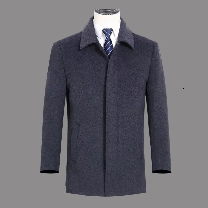 A stylish and cool short wool coat with buttons lapels for men in autumn winter a highend business dad suit 251219