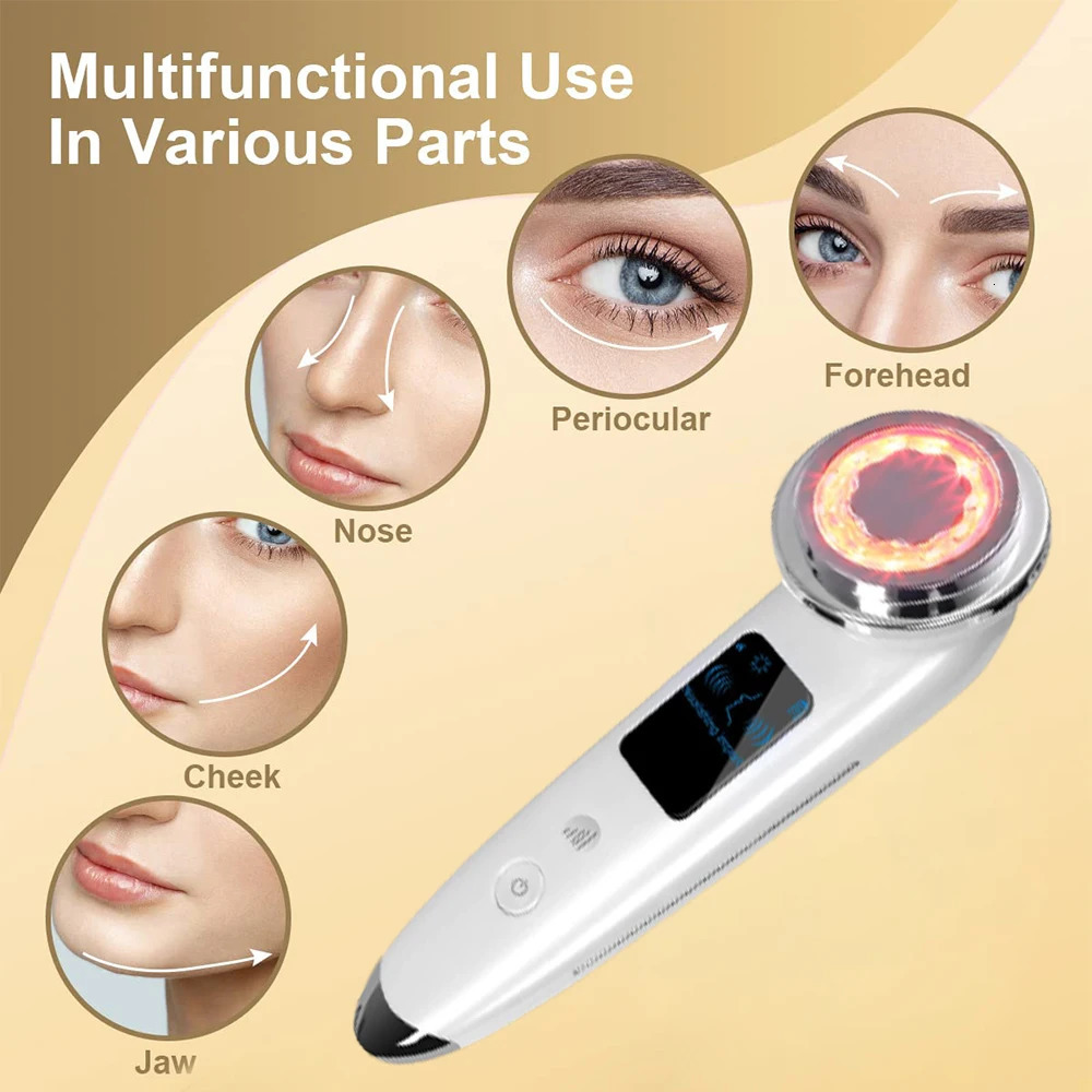EMS Microcurrent Face Lift LED Light Therapy Skin Tightening Device Electric Lifting Vibration Heating Face Massager 251215 - view 3