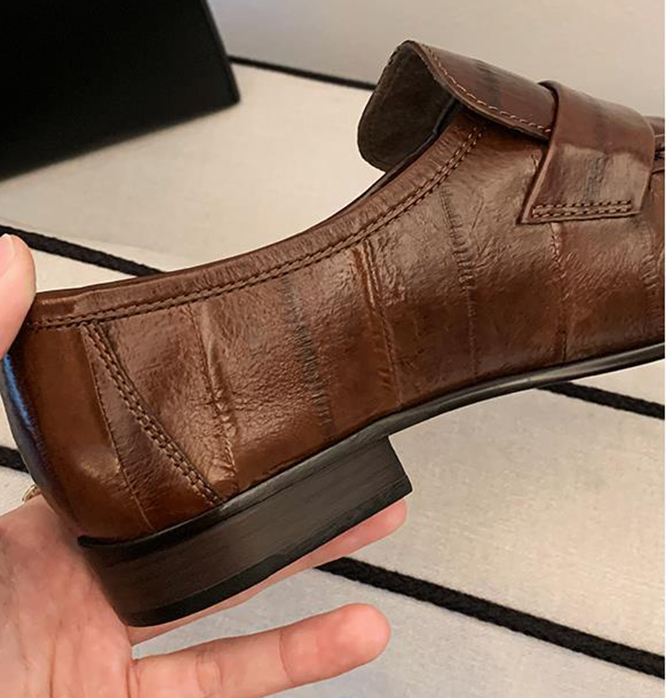 Dress Shoes Fashion Withered Retro Crocodile Flat Leather Loafers Women Nordic Minimalist Office Lady Casual