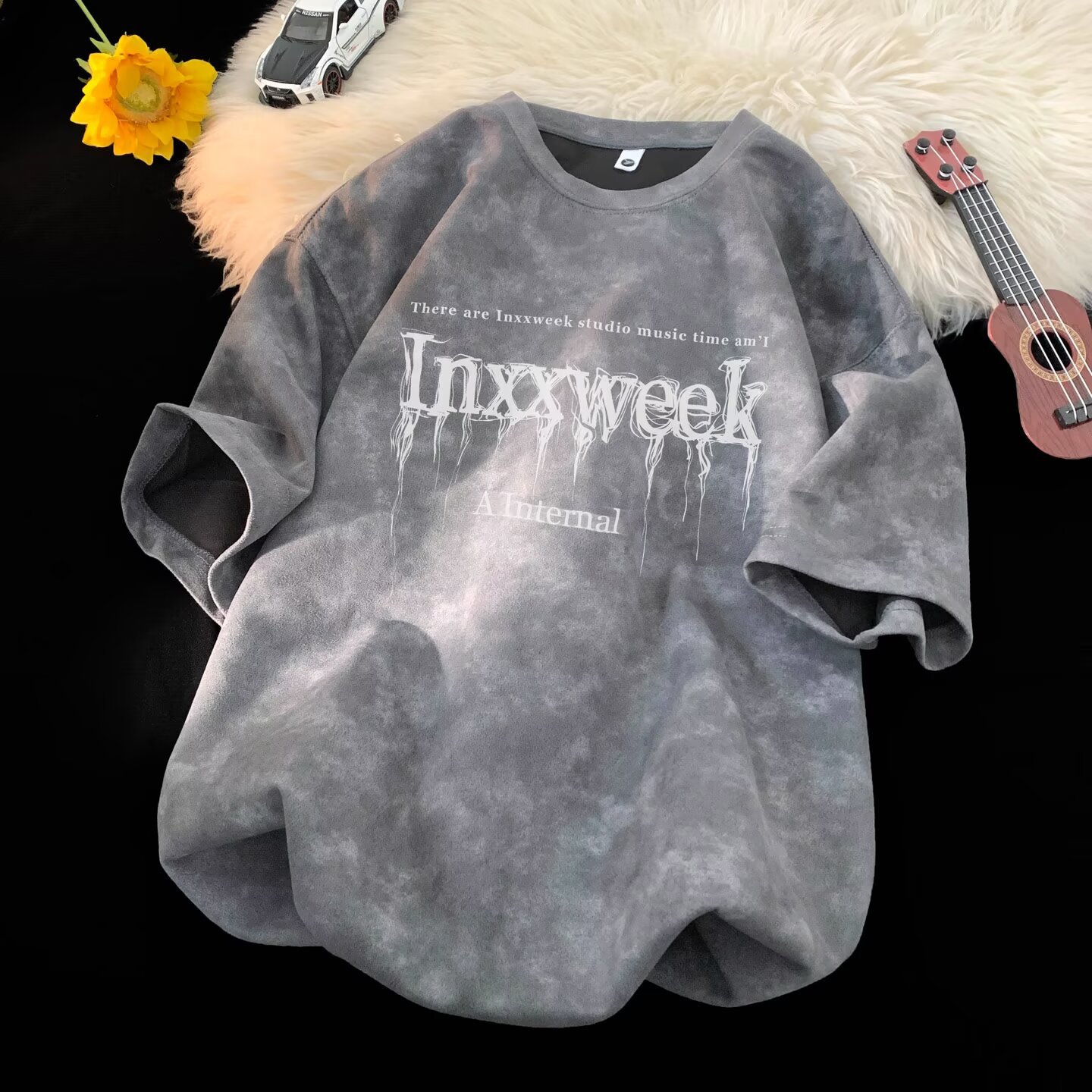 American Tie-Dye Men's Short-Sleeve T-Shirt, Summer 2025 New Arrival Distressed Streetwear Casual Loose Breathable Big Size Tee