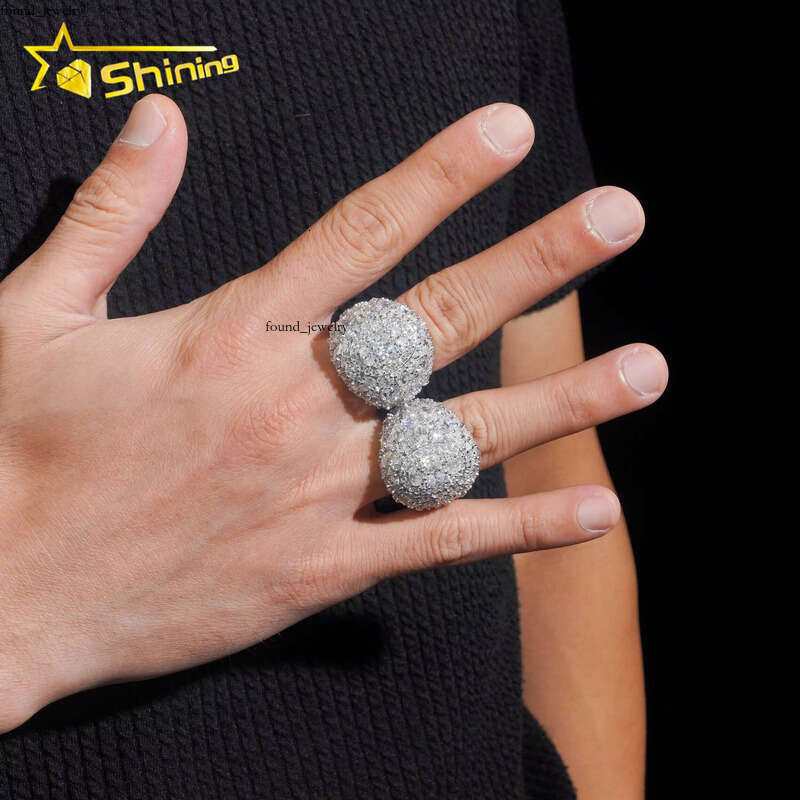 New Arrival Iced Out Fancy Cut Cluster Lab Silicon Hip Hop 925 Sterling Silver Fashion Jewelry Men's VVS Moissanite Ring