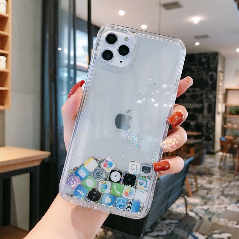 Compatible with Sand Apple 16/17 Pro Max Phone Case App Icon iPhone 15 Plus Flowing Liquid 14 Trendy