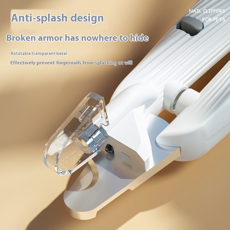 Pet Bloodline Nail Clipper with High-Brightness LED Light & Splash-Proof Shield