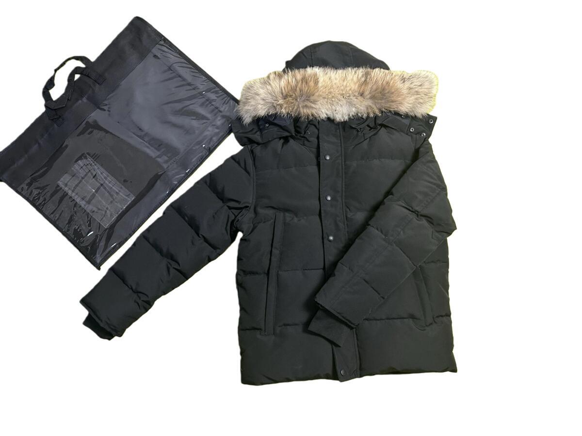 Men Hooded Down jacket Crofton Puffer Jackets Coat Real Wolf Fur Homme Parka Outdoor Windbreaker Jassen Hooded Manteau Hiver warm Outerwear Doudoune dust bag e02