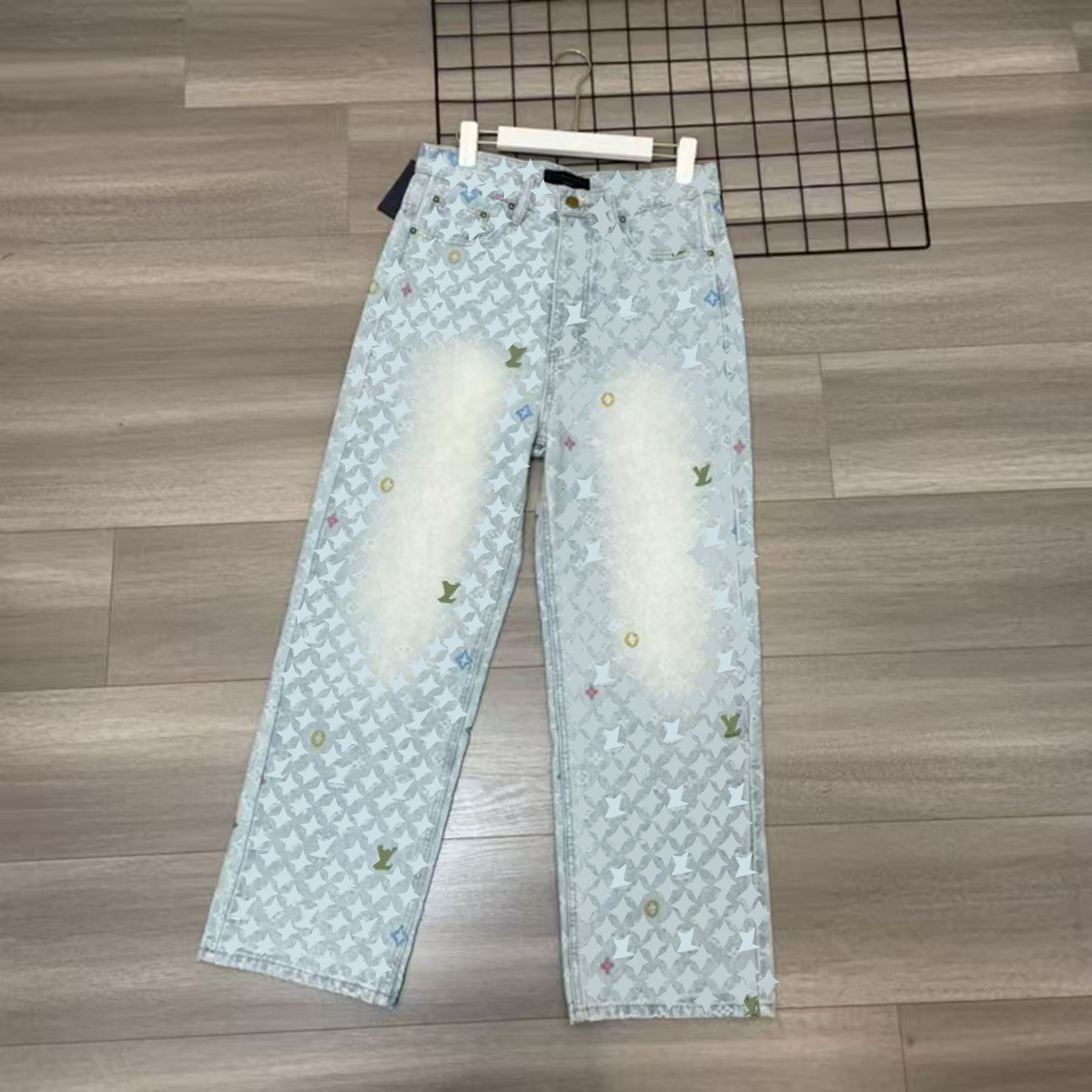 Mens Jeans Pants Denim Designer Letter Trousers Luxury High Long Pants Pipped Jeans Distressed Trousers Classic Loose Womens Mens Elasticity Button Zipper