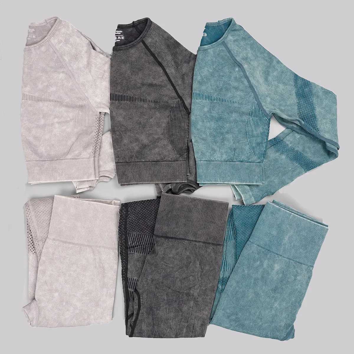 Mileegirl 2pcs Gym Sets Women Seamless Sports Pants Hollow Out Long sleeves Top Fitness Winter Fall Workout Legging Warm Outiftst251219