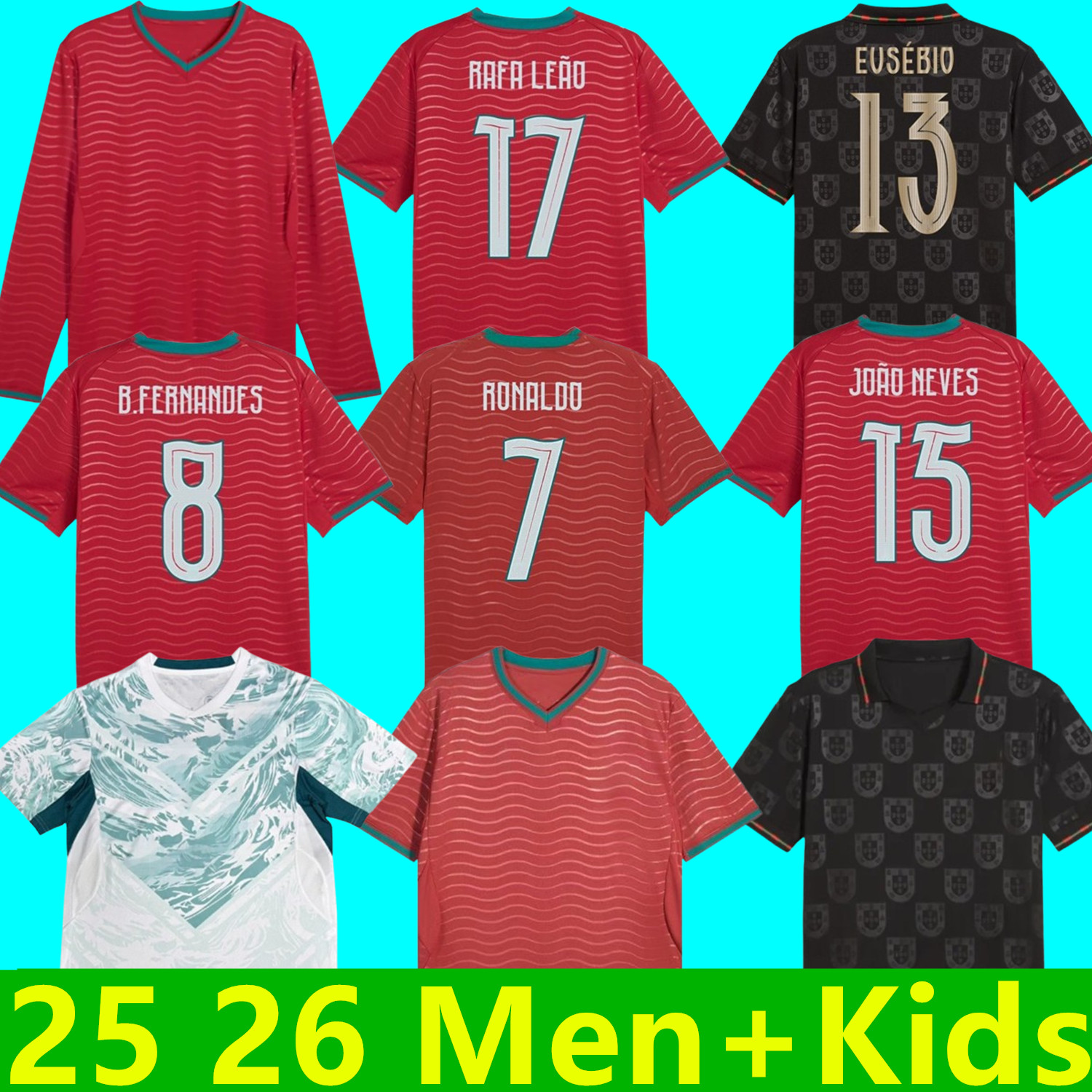 2025 2026 Portuguesa Portugal Soccer Jerseys RUBEN RONALDO PEPE Portugieser 25 26 Portuguese Football Shirt Men Kids Kit Sets World Cup Team Portugals Tops Thailand