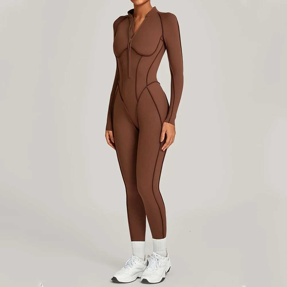 Yoga Suit Yoga Bodysuit Gym Set Women Sportswear Fitness Long Sleeve Sports Jumpsuit Female Workout Clothes One-piece Tracksuitst251219