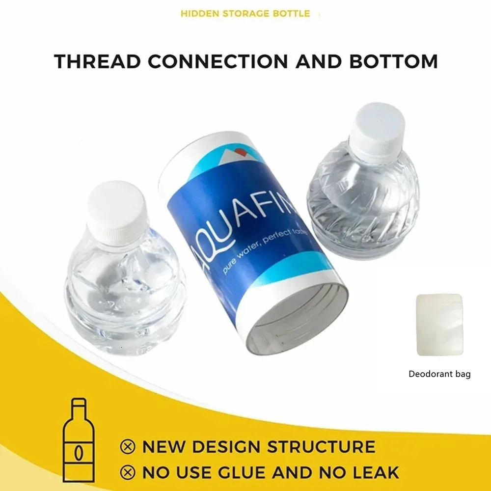 PC Coke Beverages Fake Water Bottle Shape Surprise Secret Hidden Safes Security Container Stash Safe Money Box Plastic Stash Jars Org Tools