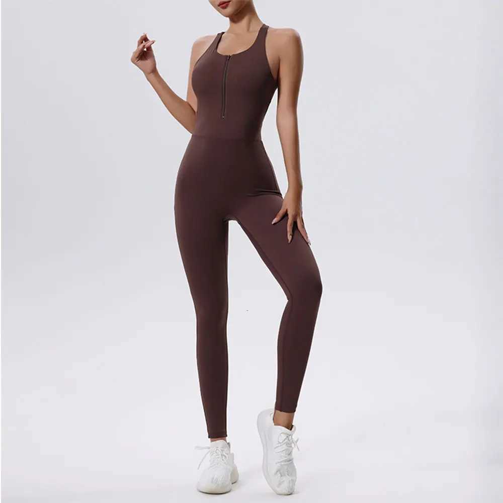 Womens Tracksuit Yoga Set Zipper Jumpsuits One Piece Fitness Sportswear Workout Rompers Sportswear Gym Set Workout Clothest251219