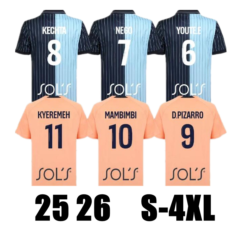2025 2026 Le Havre AC Mens Soccer Jersey D.PIZARRO MAMBIMBI maillots de foot KYEREMEH G.LLORIS YOUTE.E NEGO Home Away 25 26 KECHTA Football Shirts DOUCOURE SEKO Uniforms