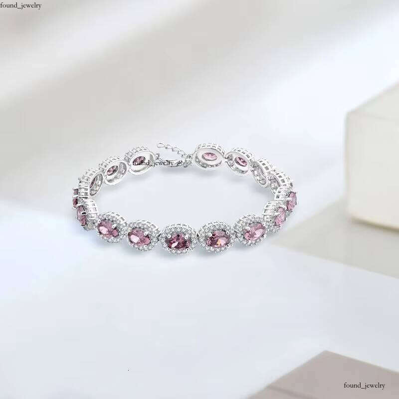 High Quality fashion Water Drop Ladies 3A VVS Moissanite Electroplated Real 925 Sterling Silver Full Gemstone Crystal Bracelet