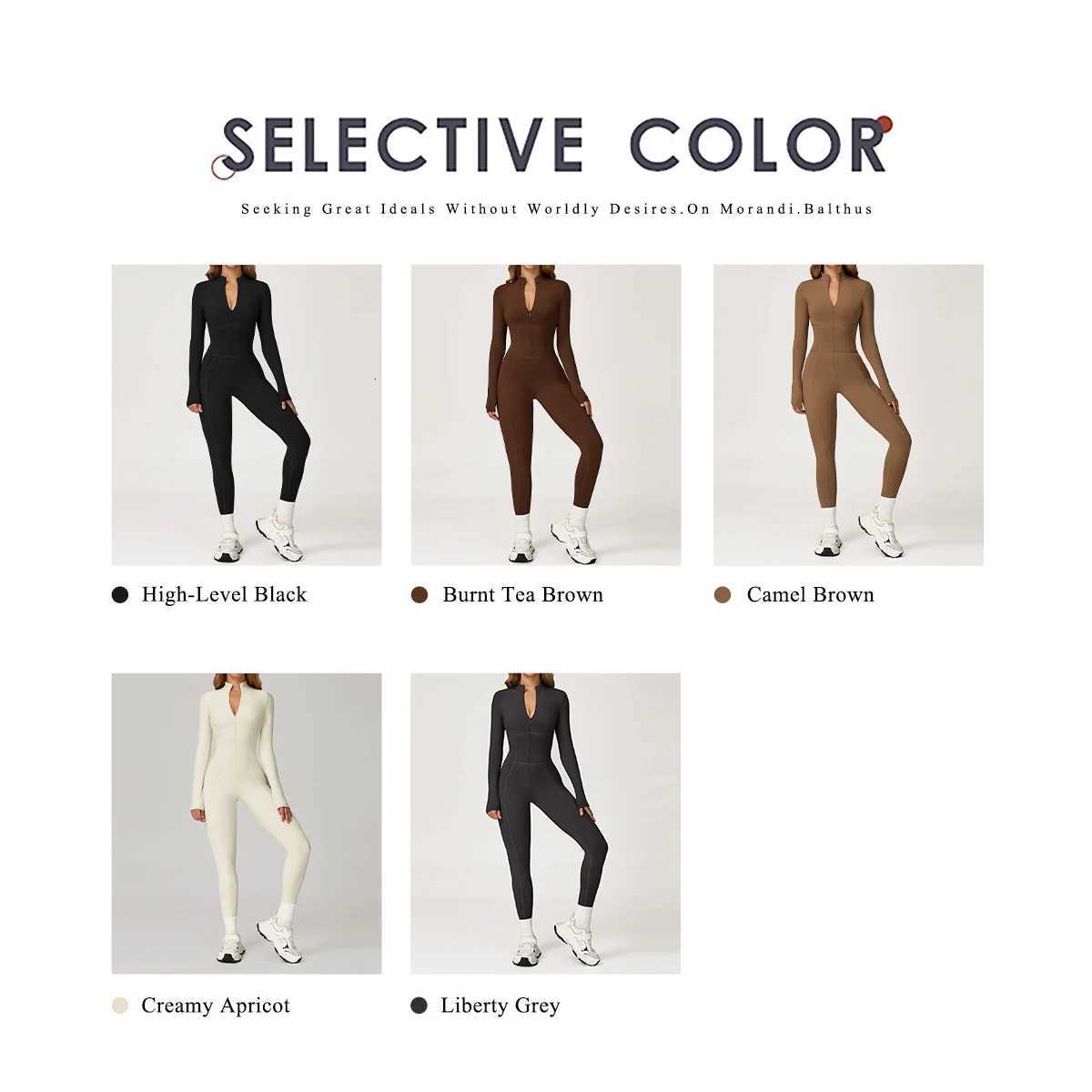 Hearuisavy Sports Jumpsuit Woman Gym Clothing Long Sleeve Yoga Overalls Female Casual Push-Up Thermal Zipper Fitness Bodysuitt251219