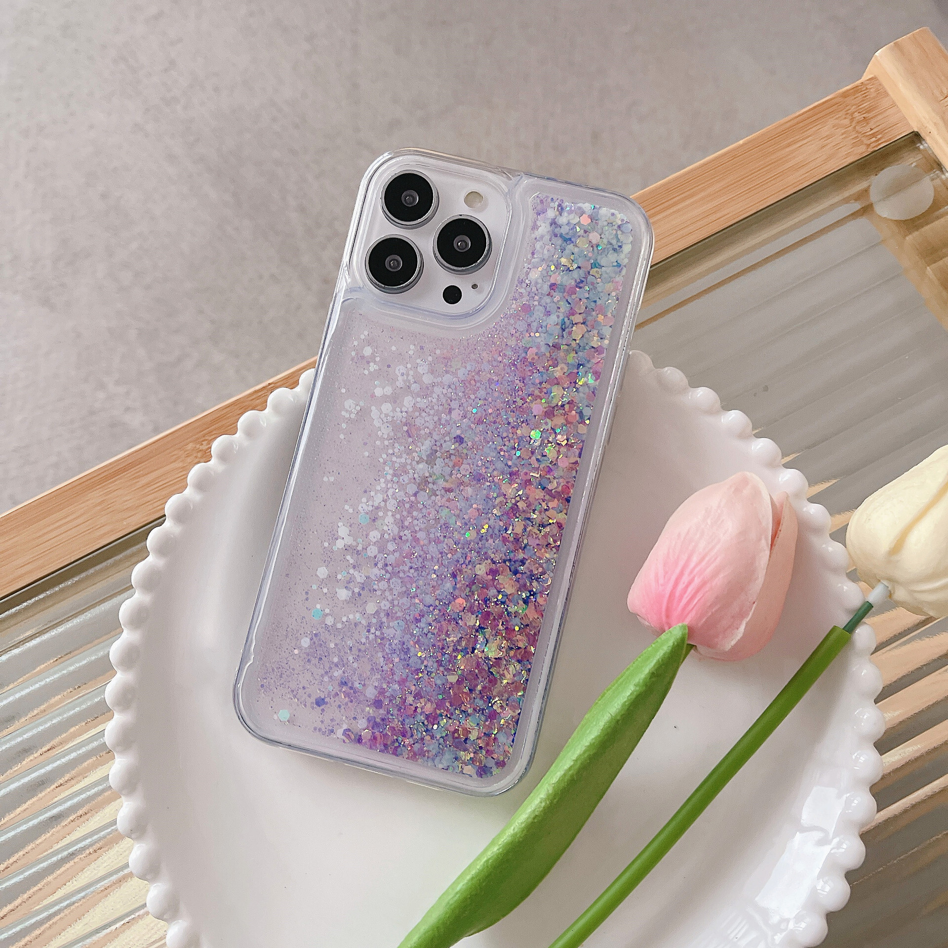 Creative Luminous Sand 17 Pro Max, Flowing Phone Apple 16, Glitter Slide Case for iPhone 15, Fluorescent