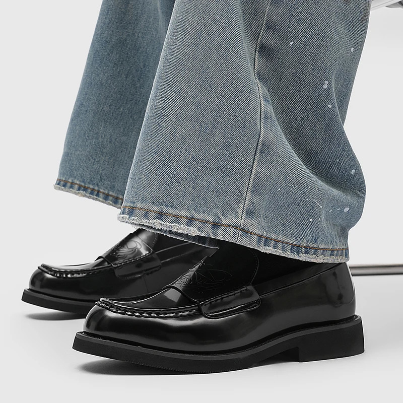 Men All-match Mens Handmade Loafers Leather Fashion Casual Shoes Classic Men Shoes for Wedding Vintage Business Slip on Shoes 251218