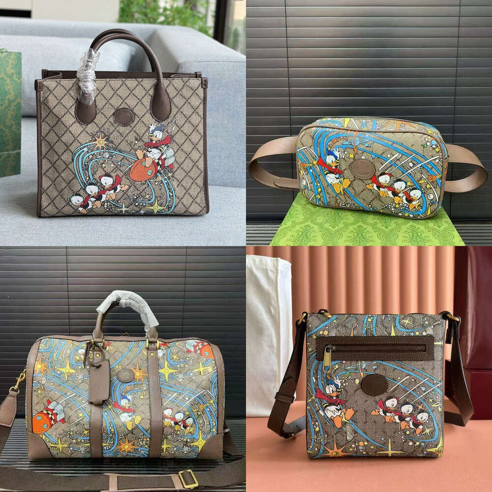 Designer limited edition handbag rocket Children's Cartoon Fun Pattern Large capacity cowhide trimmed hand-held crossbody bag