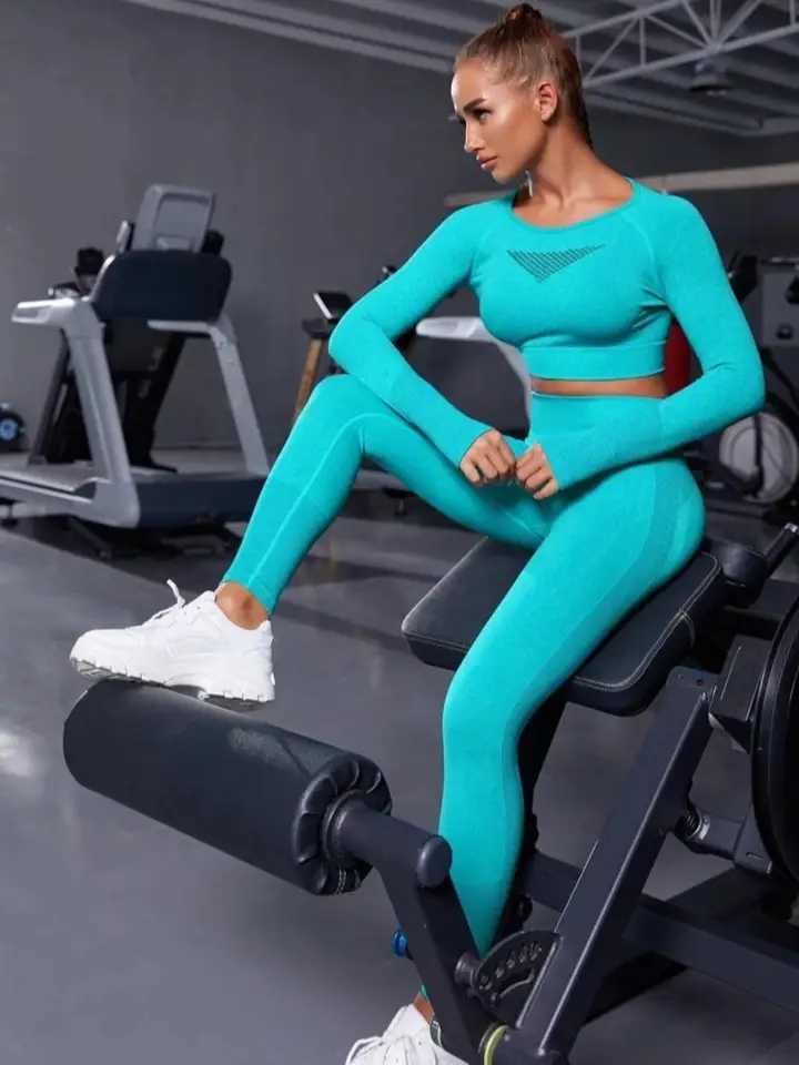 Two-piece suit specialty beautiful back hollow long sleeve peach hip yoga trousers sports suit fitness clothing yoga suitt251219