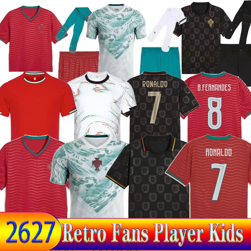 2026 2027 soccer soccer jersey RoNalDo Retro Long Sleeves Portuguese soccer jerseys JOAO FELIX RUBEN NEVES DI PORTUGIESER Portugal football shirt Team Men Kids kit