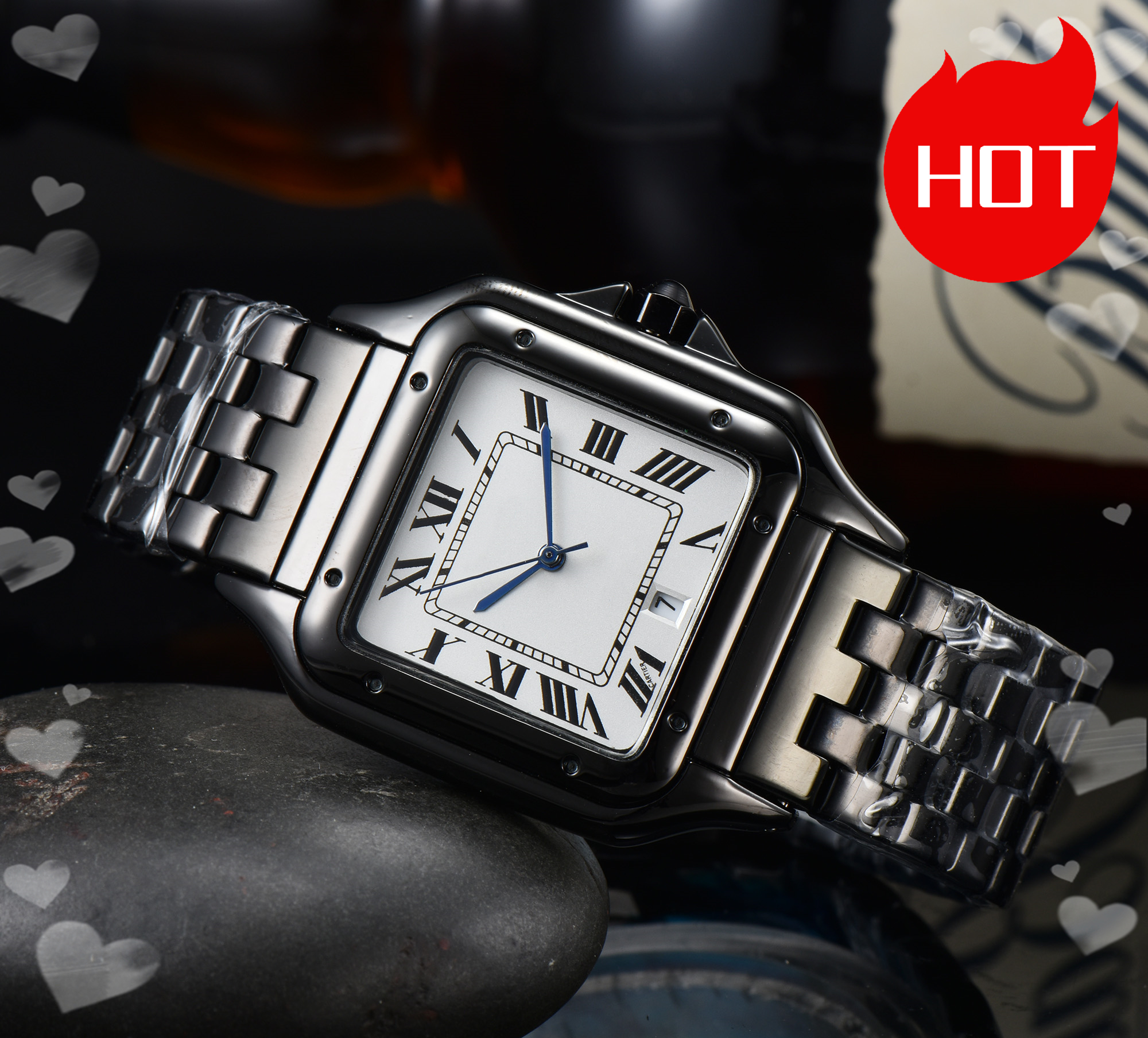 TOP brand Mens women SANTOSity Watches quartz Automatic Movement Watch womens men Wristwatches waterproof Luminous montre de luxe #5023