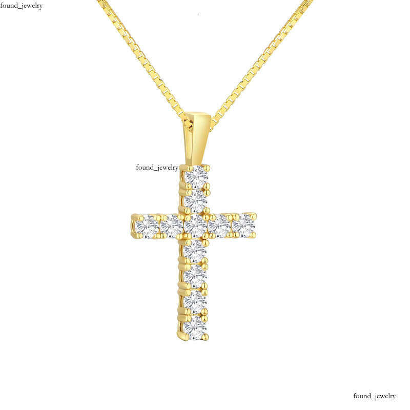 VVS Moissanite Pendant Christian Gift for Women and Men 14k Gold 925 Sterling Silver Jesus Jewelry Diamond Cross Charm Necklace