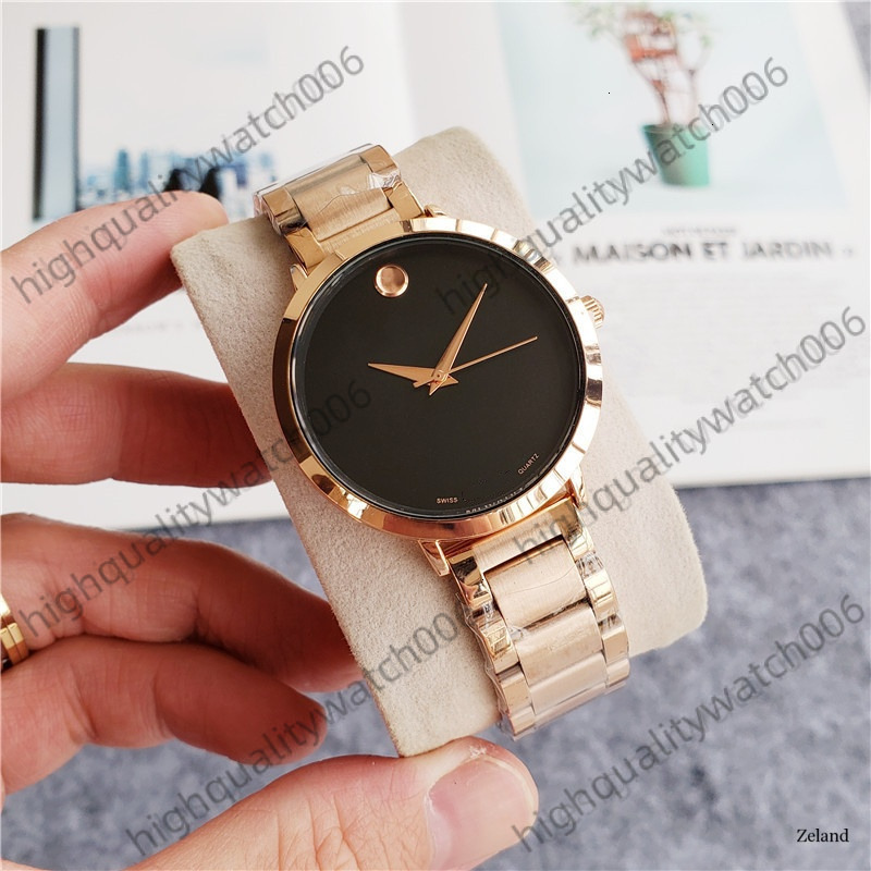 MOVVADO Watch Women men watch Luxury Gold Watch 3-Niddles Designer Wristwatches Swiss Quartz Movement Sappire Stainless Steel Leather Band Movadowatch 7858