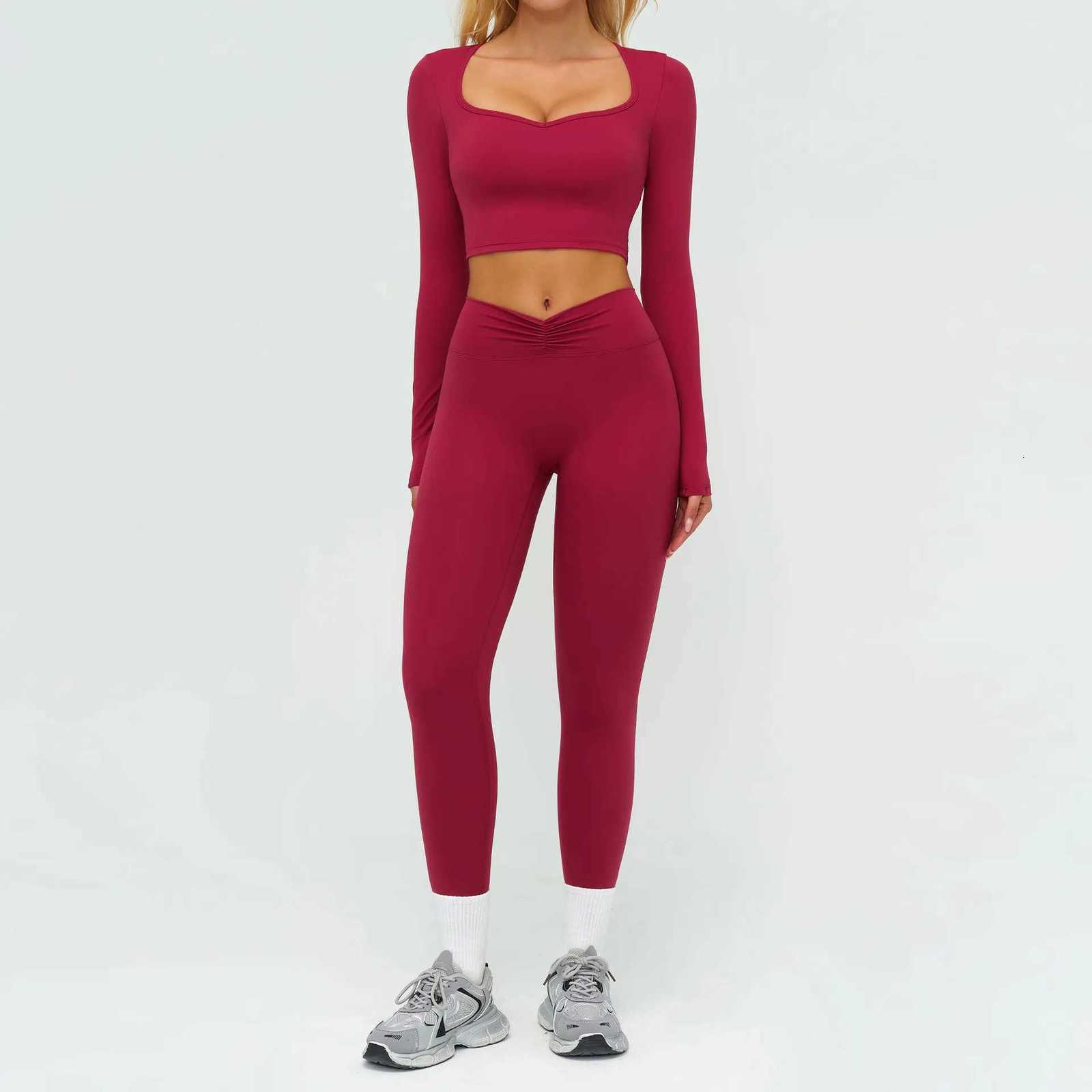 2PCS Yoga Suit Women Tracksuit Sports Outfits Gym Set Running Workout Clothes Long Sleeve Sports Bra Athletic Wear Yoga Clothingt251219