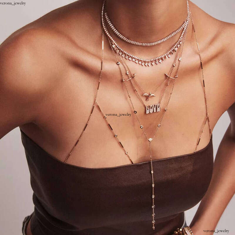 J & D Jewelry Exquisite 18K PVD Gold Plated Sterling Silver VVS Moissanite Long Y-Shaped Chain Necklace