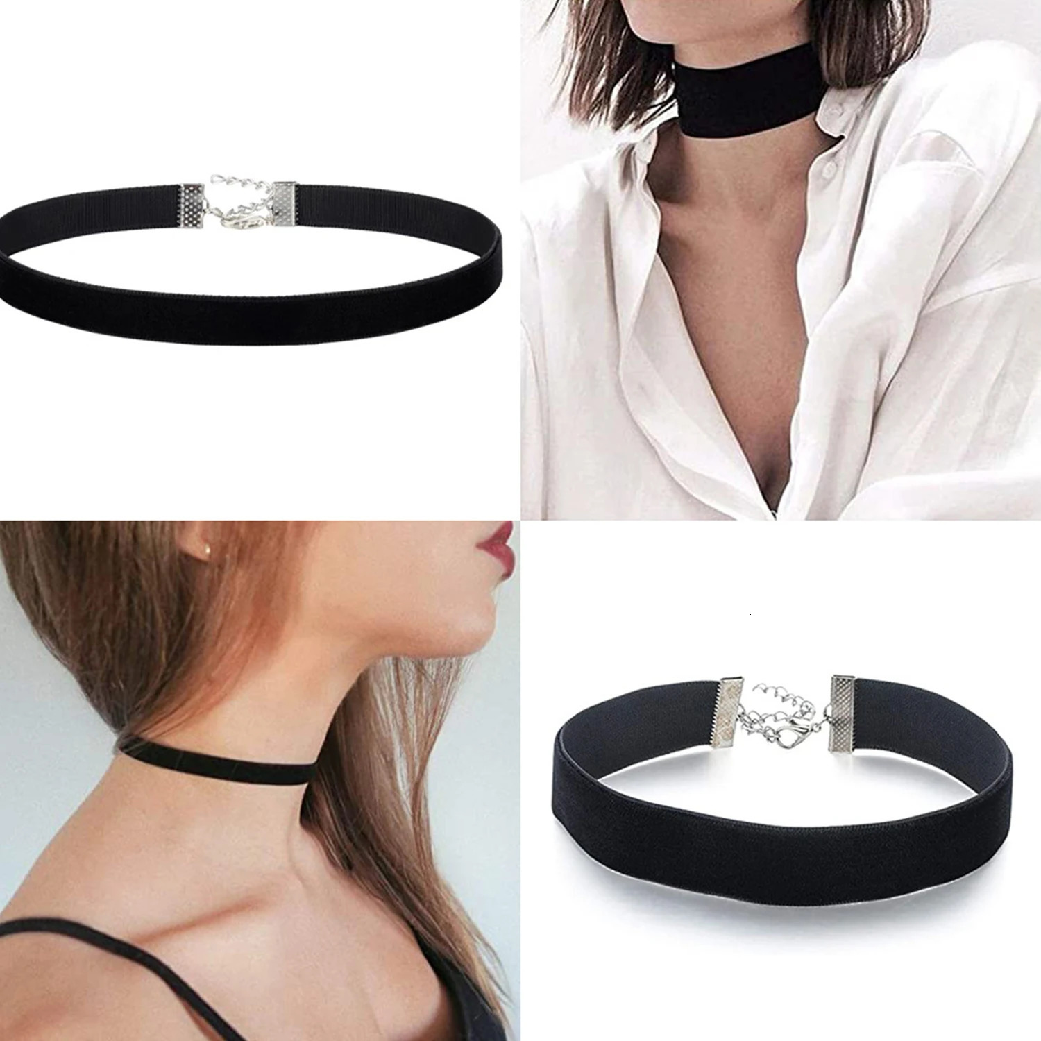 Fashion Sexy Punk Gothic Black Velvet Choker Necklaces Simple Vintage Clavicle Neck Chain Women Girls Party Jewelry Accessories 251213