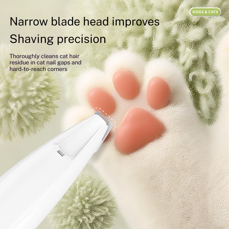 Silent Trimming Rechargeable Pet Shaver - Narrow Blade Head & Full Washability