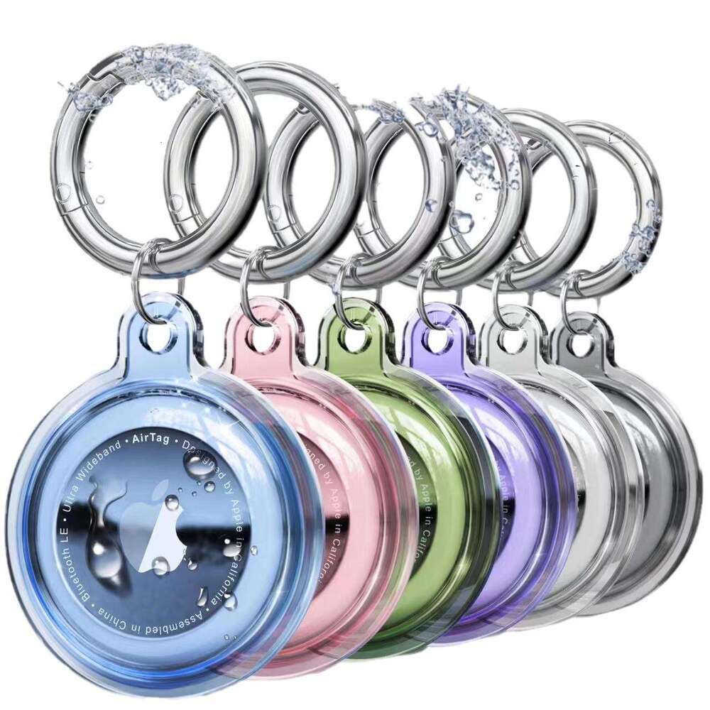 Compatible with Apple AirTag Locator Anti-Lost Tracker Full Coverage Waterproof TPU Keychain Transparent Protective Case