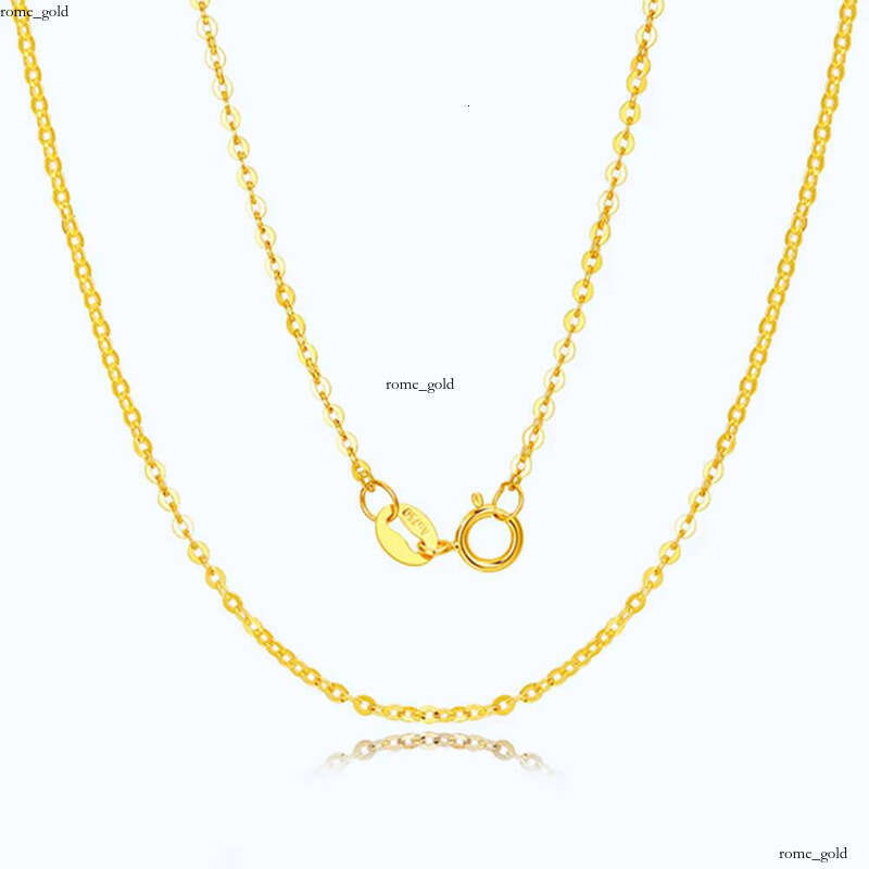 18K Au750 Pure Gold Shiny O-Shaped Cable Necklace Chain Length 18inch Weight 0.28 to 2.3 Grams Jewelry Accessories