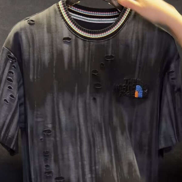 2025 Summer New Men's American Niche Trendy Loose T-Shirt Short Plus Size Ins Half Sleeve Embroidered