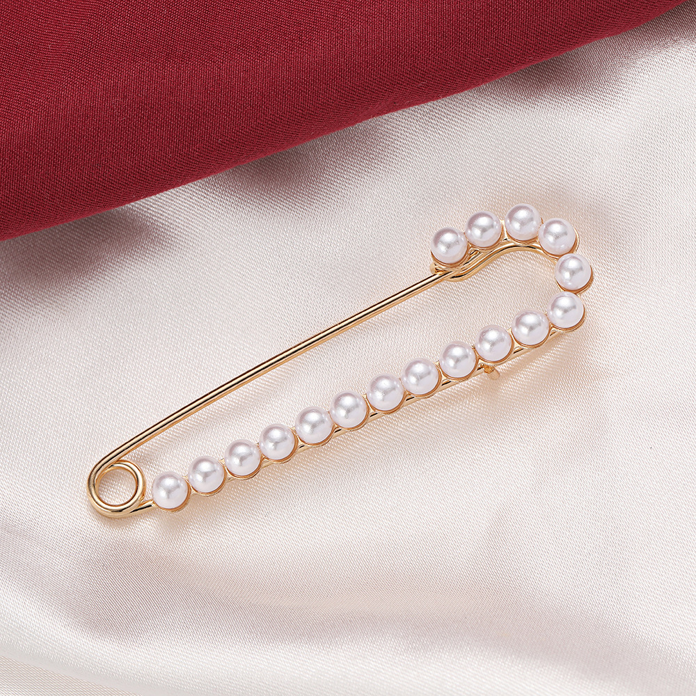 Brooch Clothing Decoration Pin Pants Waist Cinching Tool Waist Cinching Pin Pearl Buckle Pin Anti-Exposure Fixing Clothing Accessory