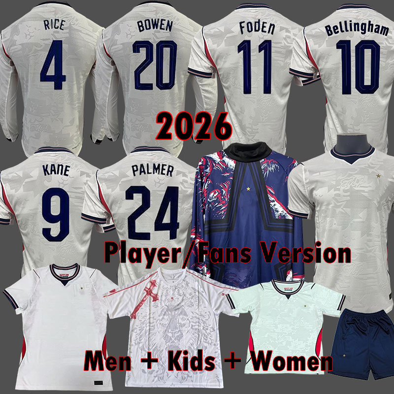 2026 SAKA FODEN ENGLAND Soccer Jerseys BELLINGHAM RICE 26 27 KANE PALMER National ENGLANDS Kits Football Kit GORDON Women shirts EZE Men Kids Goalkeeper 3XL 4XL
