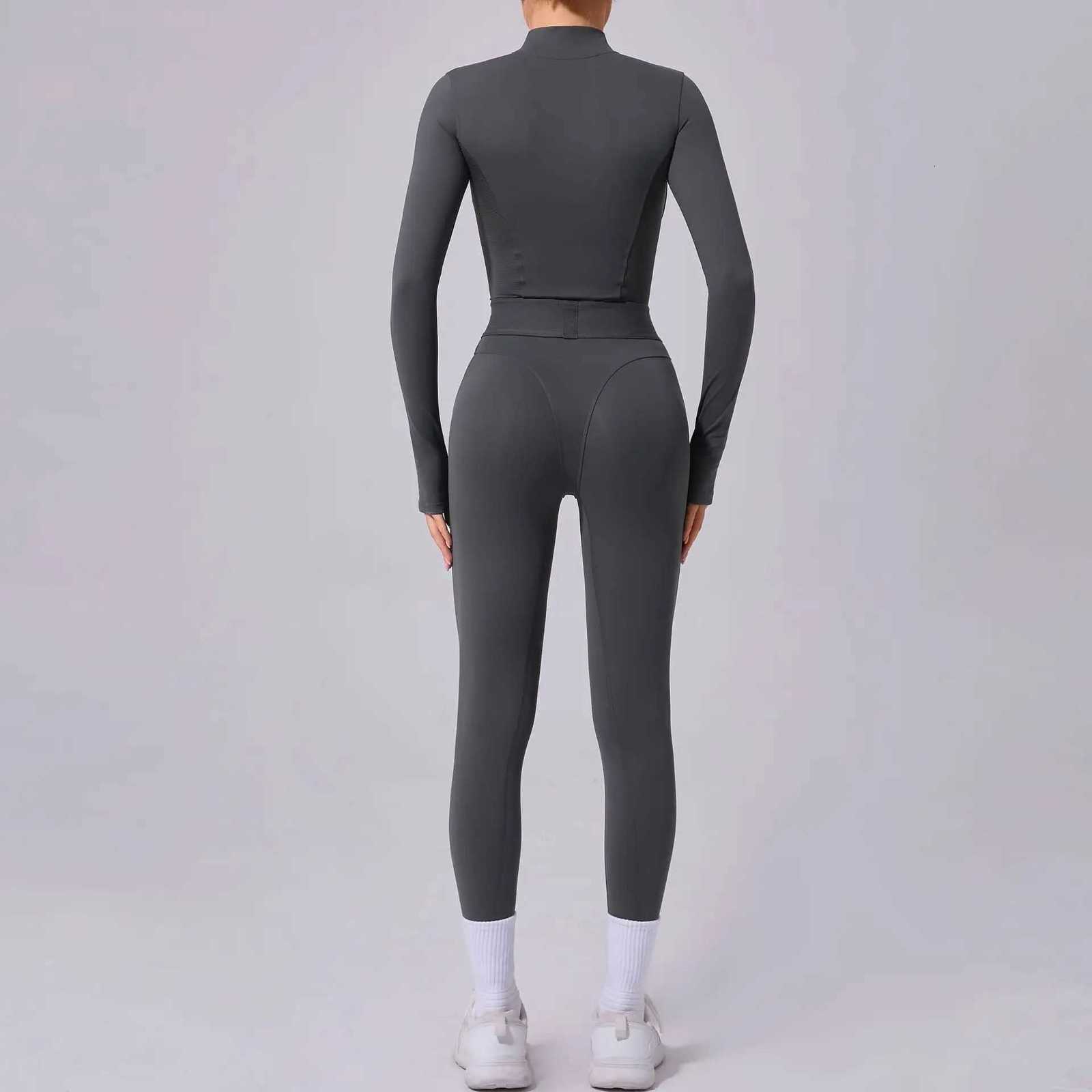 Women Sports Suit Yoga Clothing Long Sleeve Training Suits One-Piece Suit with Women Legging Fitness Top Long Sleeve Sports Sett251219