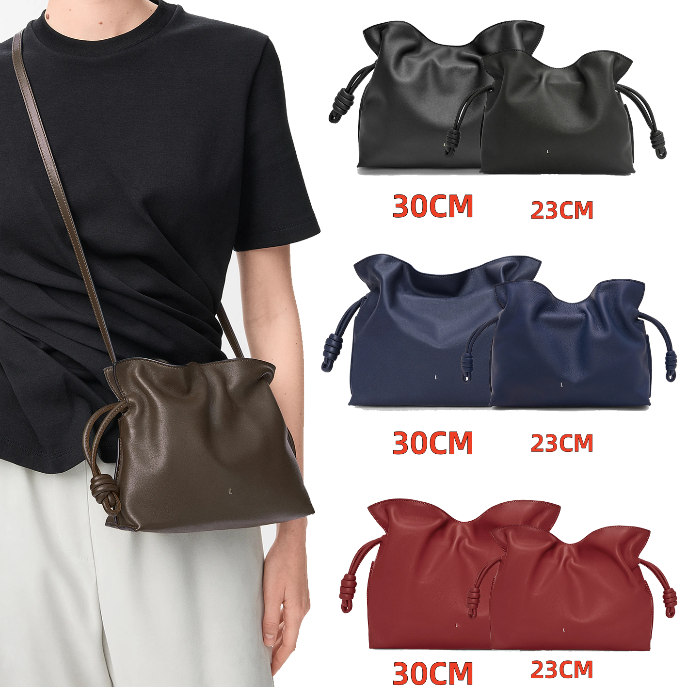 Designer Bags Womens Loev we Stylish Handbag Shoulder Bag Flamencos Purse Lucky Bag 2025 L New Lucky Crossbody Solid Color Dumpling Drawstring Bucket Bag High